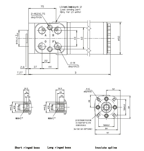 630/800/1000 cc ・ r 510S 75 LPM トラクター油圧ステアリング コントロール ユニット